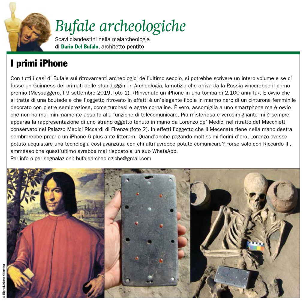 Dario Del Bufalo I primi IPhone Bufale Archeologiche Il Giornale dell'Arte Ottobre 2019